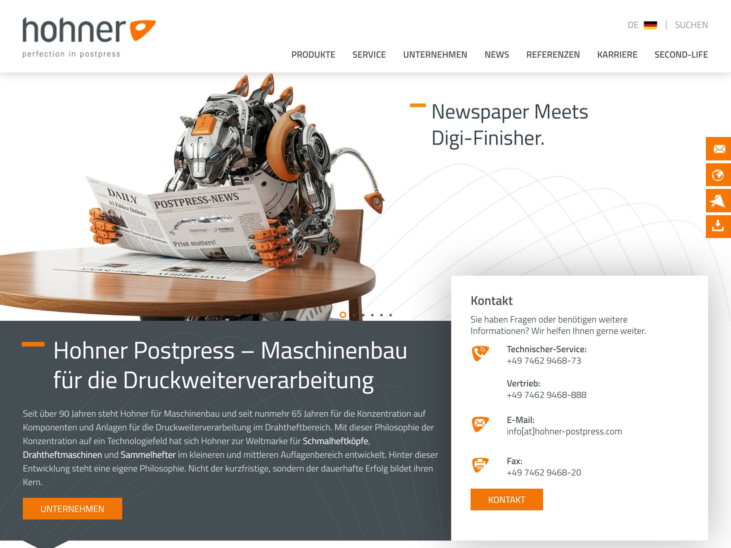 Hohner Postpress — Website