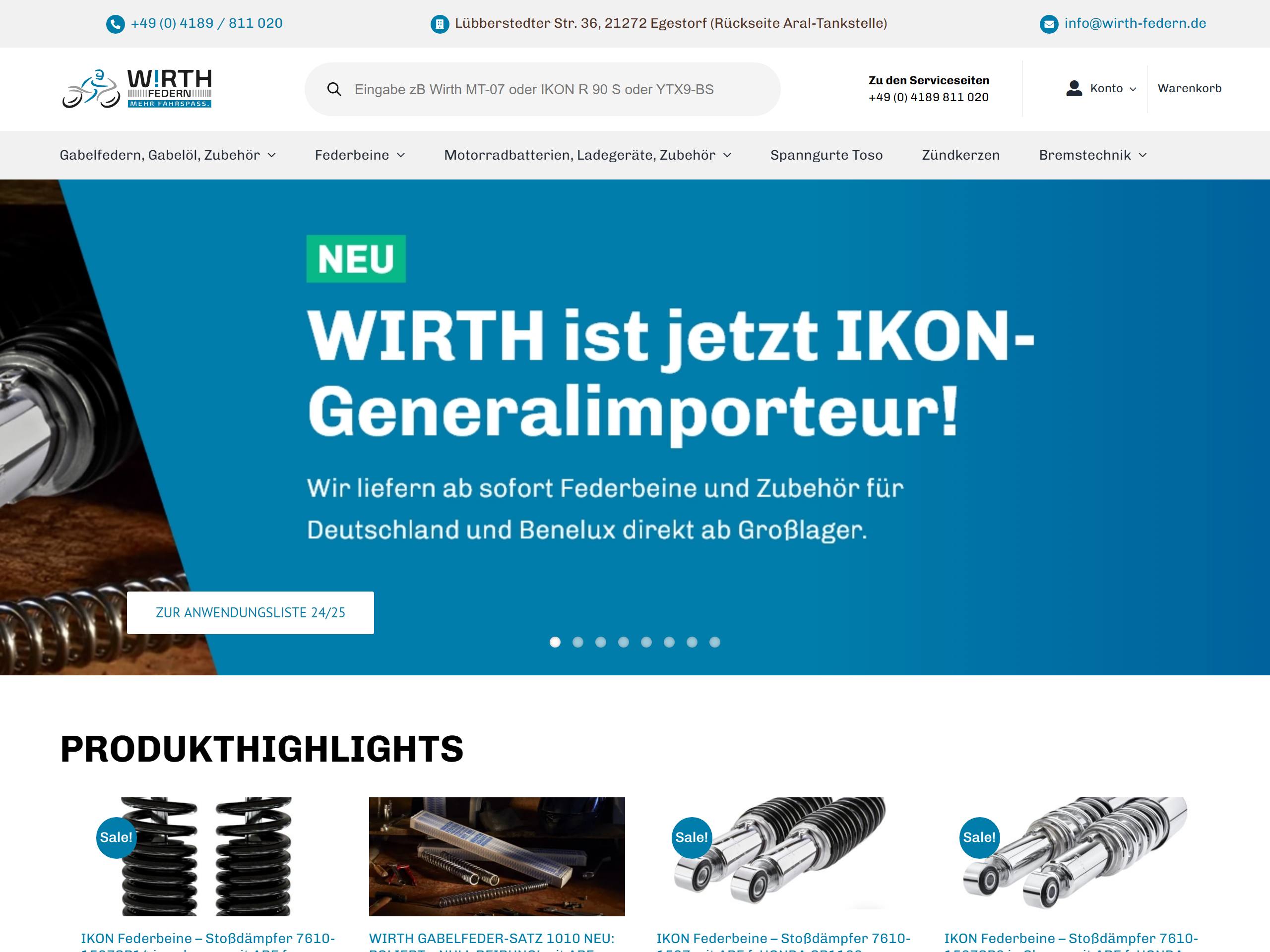 Wirth Federn — Website