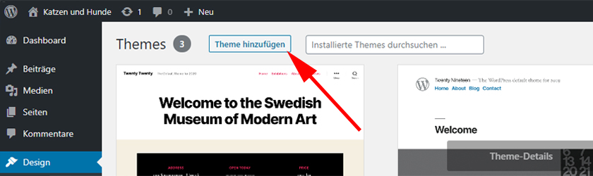 Add WordPress Theme