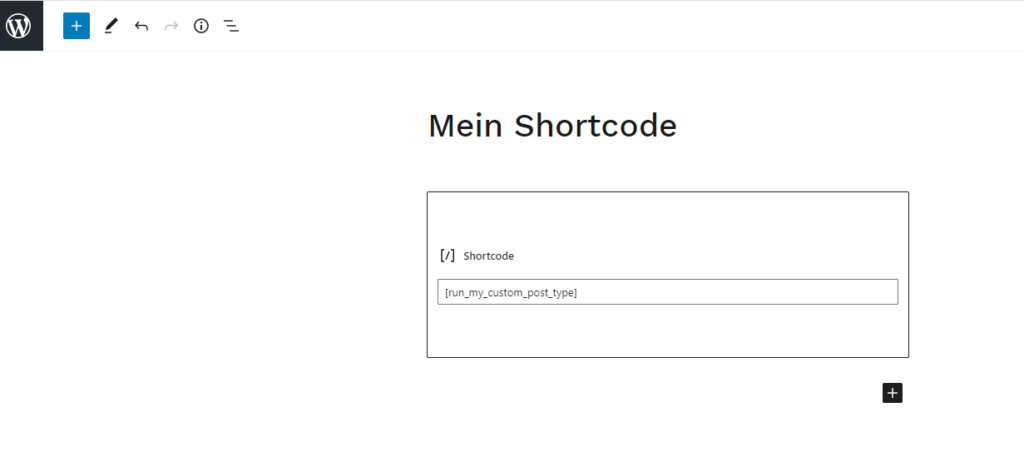 WordPress Gutenberg Editor Shortcode Custom.