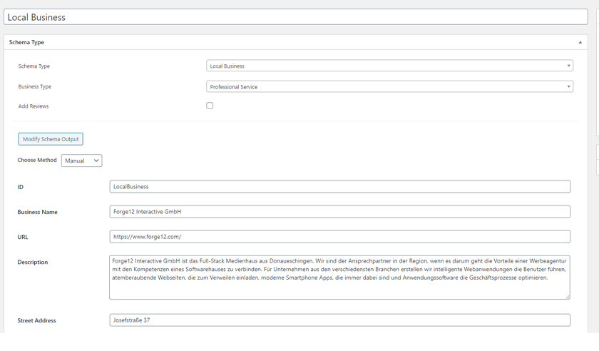 WordPress Schema Markup