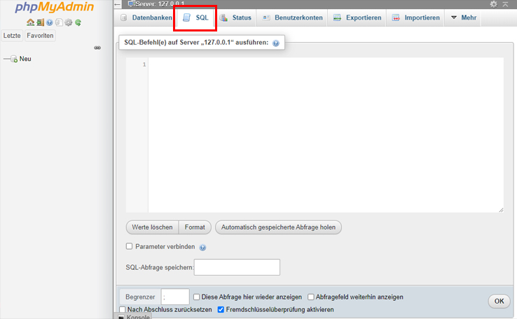 mysql port via sql statement