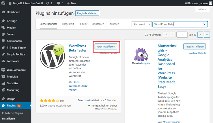 wordpress plugin jetzt installieren