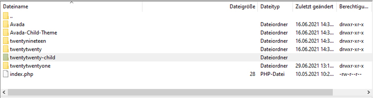 wordpress theme ordner anlegen