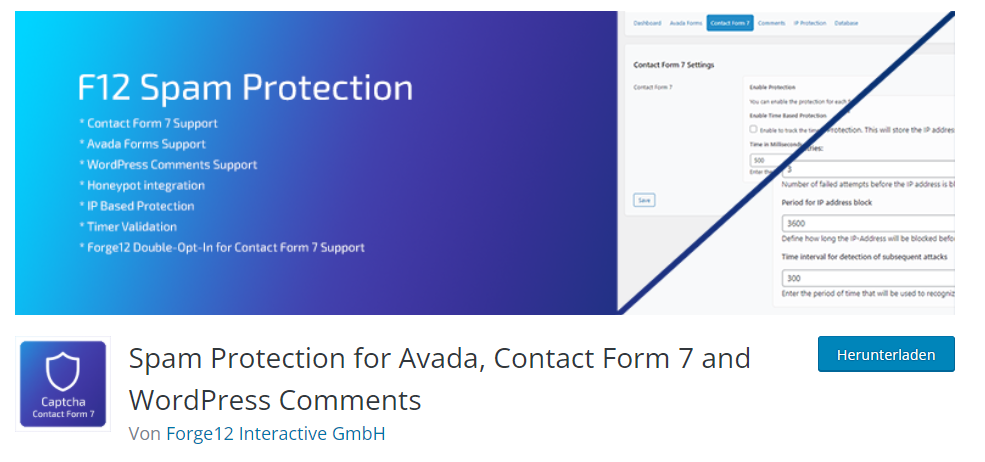 Forge12 Captcha Plugin für WordPress