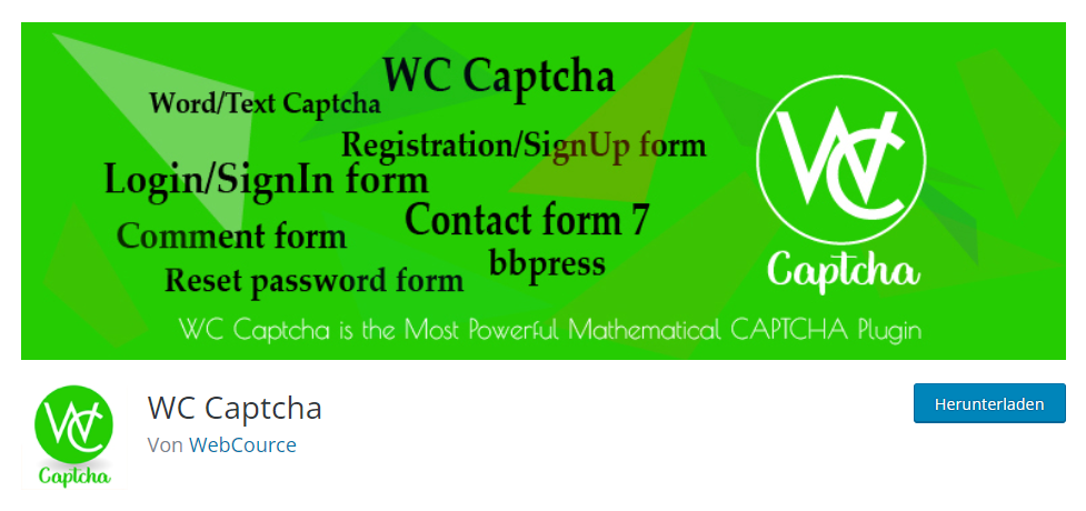 WC Captcha Plugin für WordPress