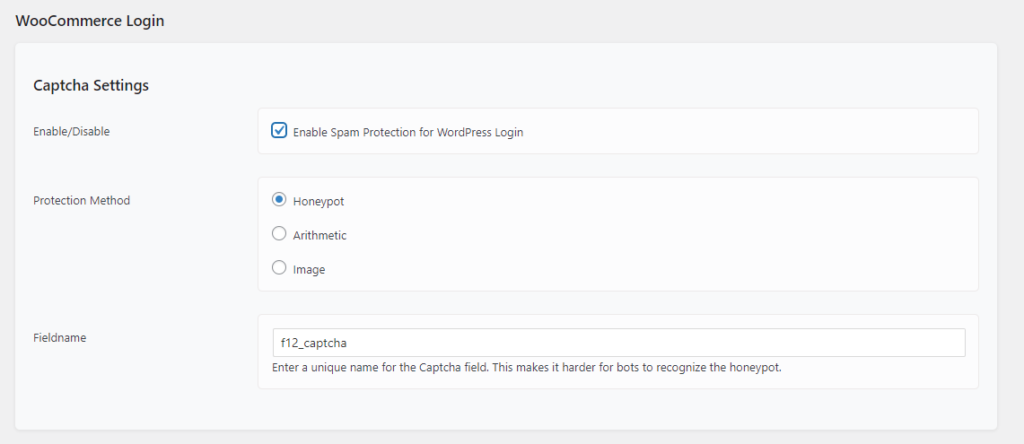 WooCommerce Login Captcha