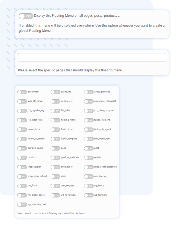WordPress Floating Menü anzeigen / verstecken WordPress Floating Menü anzeigen / verstecken