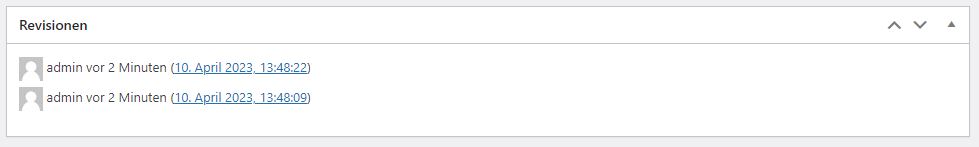 WordPress Revisonen Beispiel
