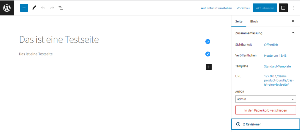 WordPress Revision im Block Editor