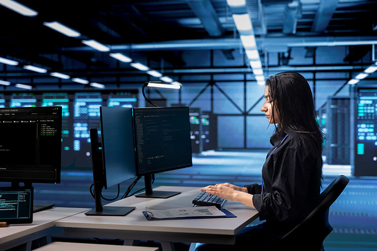 A software developer uses modern technologies to develop a customized software solution for specific customer requirements.
