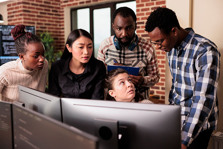 A team of software developers and project managers plans a customized software solution to strengthen a company's competitive edge.