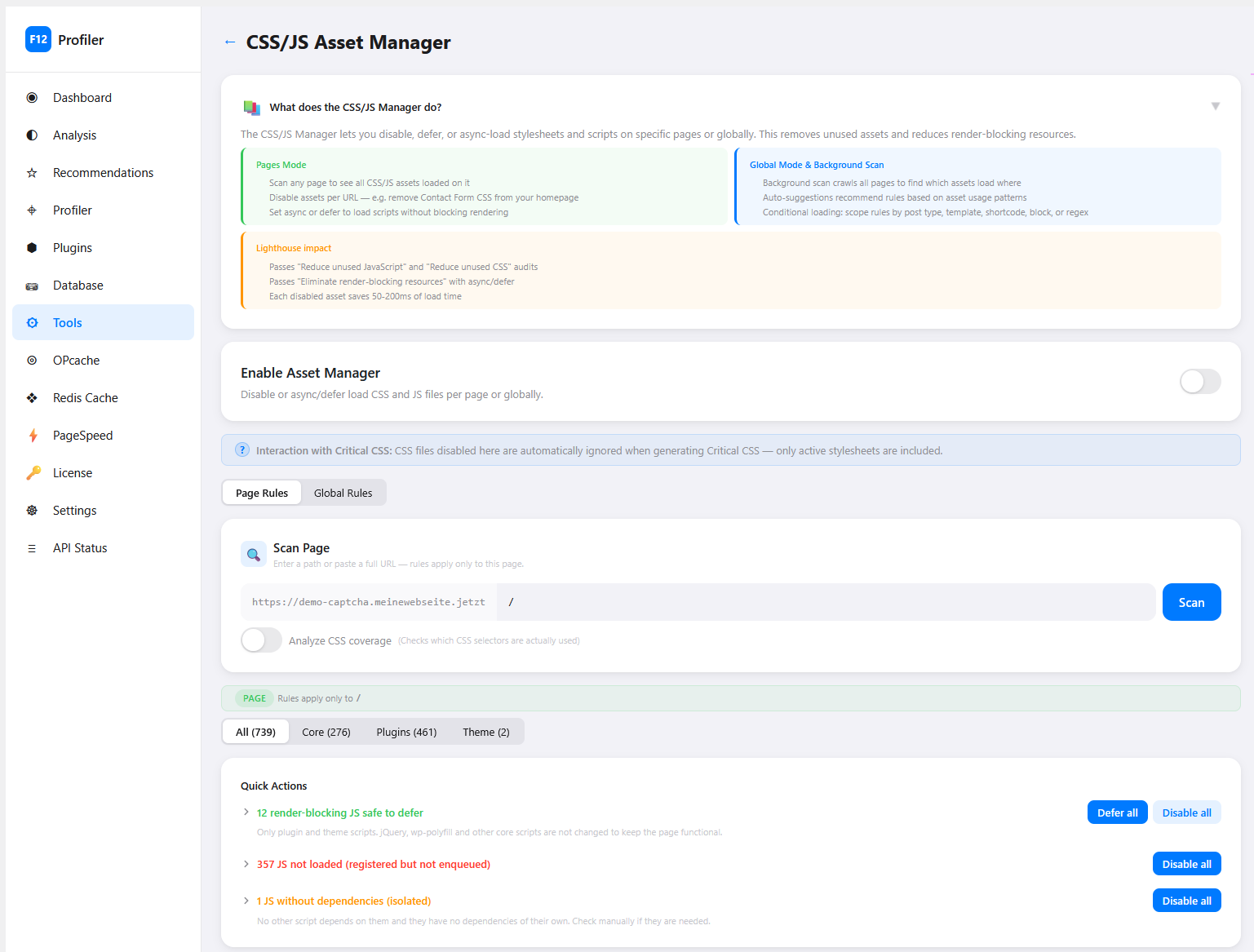 F12-Profiler 8 Asset Manager & Conditional Loading