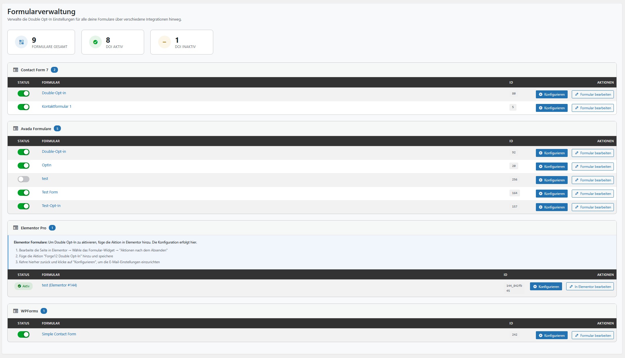 Double Opt-In WordPress Plugin – Einstellungen